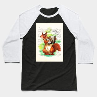 Wild Folk - Squirrel on squeezebox Baseball T-Shirt